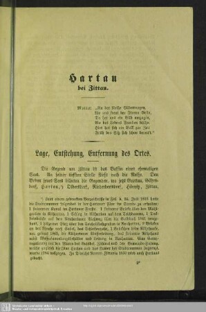 Lage, Entstehung, Entfernung des Ortes
