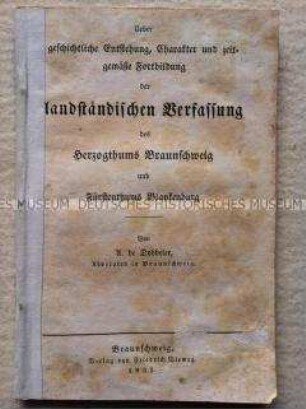 Broschüre zur Geschichte der Verfassung des Herzogtums Braunschweig
