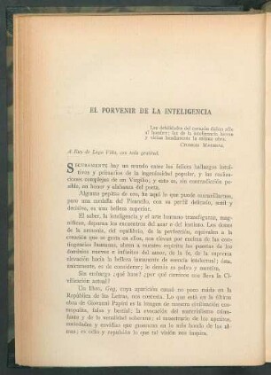 El porvenir de la inteligencia