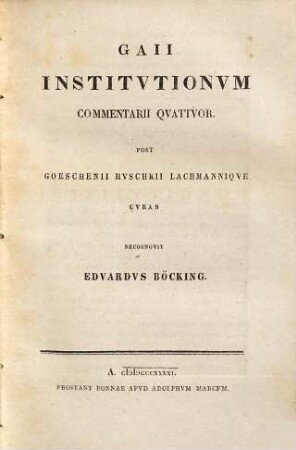 Gaii institutionum commentarii quattuor