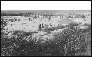 Kolberg. Strand mit Seebrücke