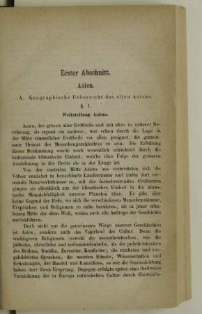 A. Geographische Uebersicht des alten Asiens