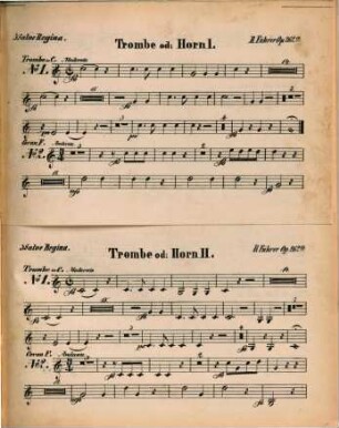 Zwei Regina Coeli : für 4 Singstimmen, Violinen u. Orgel, nebst Clarinetten, Trompeten oder Horn ad lib. ; zum Gebrauche für Landchöre ; op. 262b
