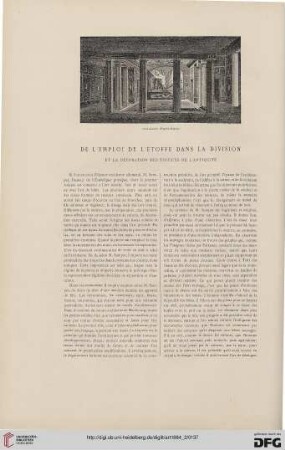 10: De l'emploi de l'étoffe dans la division et la décoration des édifices de l'antiquité