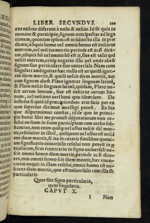 Quot sint signa particularia, quot singularia. Caput X.