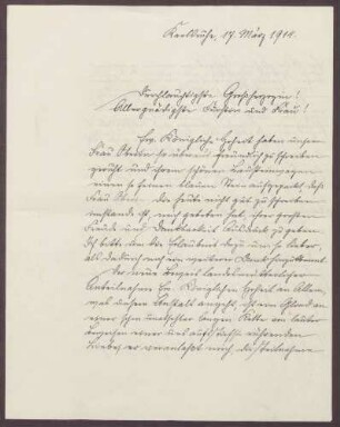 Schreiben von Friedrich Katz an die Großherzogin Luise; Rücktritt der Oberin