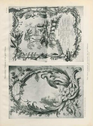 Pl. 69, 70. Titre: Divers ornaments, par Peyrotte, titre par Pillement. Complément des planches publiées chez M. Guérinet