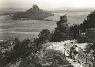 Sächsische Schweiz. Zirkelstein. Ansicht von der Kaiserkrone bei Schöna