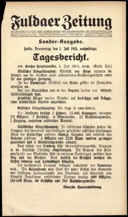 Ausgabe vom Donnerstag, den 01. Juli 1915.