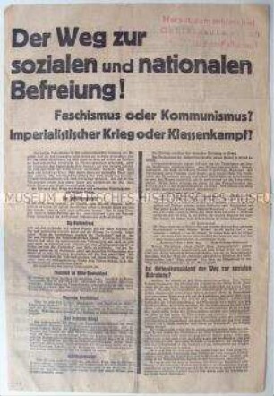 Sonderdruck der sudetendeutschen Kommunisten zur Wahl der Nationalversammlung der Tschechoslowakei 1935