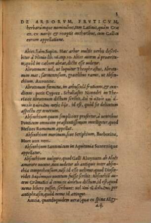 De Latinis et Graecis nominibus arborum, fruticum, herbarum, piscium et & avium liber : ex Aristotele, Theophrasto, Dioscoride, Galeno, Aëtio ... & Johanne Ruellio ; cum Gallica eorum nominum appellatione