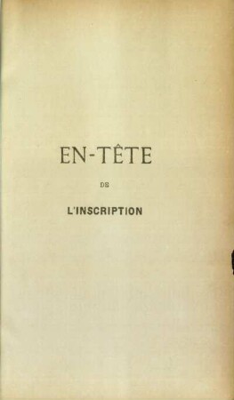 En-tête de l'inscription