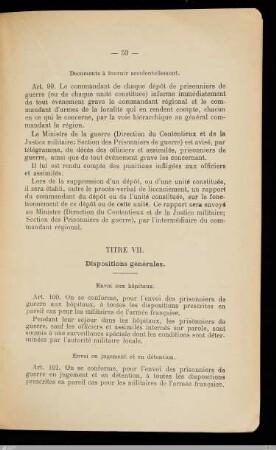 Titre VII - Dispositions générales