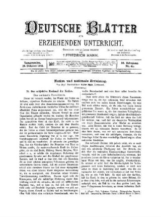 Nation und nationale Erziehung : (Fortsetzung)