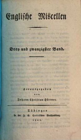 Englische Miscellen. 23. 1806