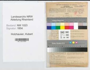 Entnazifizierung Hubert Holzhauser , geb. 23.07.1902 (Finanzoberinspektor)