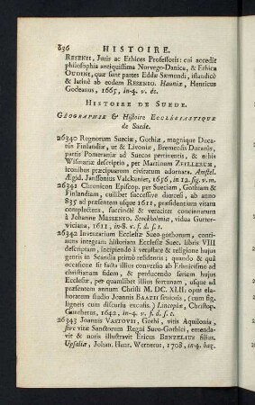 636-643, Géographie & Histoire Ecclésiastique de Suede...