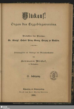 13.1893: Glückauf : Zeitschrift des Erzgebirgsvereins