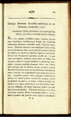 Liturgia Suecanae Ecclesiae atholicae et orthodoxae conformis 1576.
