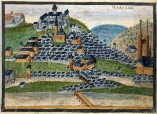 Ansicht der Stadt Marburg