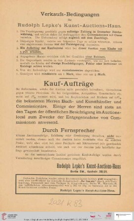 Verkaufs-Bedingungen / Kauf-Aufträge