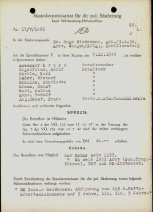Wiedemann, Hugo, Dr.