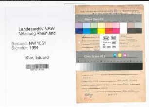 Entnazifizierung Eduard Klar , geb. 30.12.1915 (Aufseher)