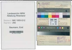 Entnazifizierung Emil Baumann , geb. 12.10.1897 (Inspektor)