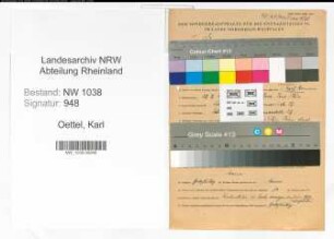 Entnazifizierung Karl Oettel , geb. 27.07.1894 (Polizist)