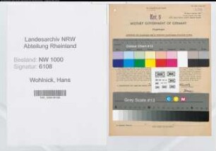 Entnazifizierung Hans Wohlnick, geb. 27.01.1903 (Ingenieur)
