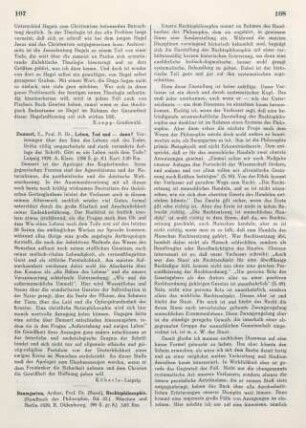 107-109 [Rezension] Baumgarten, Arthur, Rechtsphilosophie