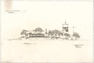 Gsaenger, Gustav; München - Bogenhausen; Ev. Kirche - Entwurf, Variante - Ostseite (Ansicht)