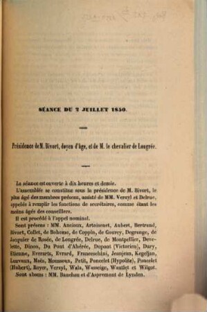 Procès-verbaux des séances du Conseil Provincial de la Province de Namur. 1850