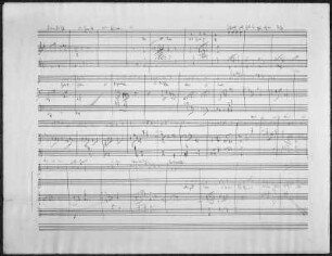 Das eheliche Glück (Intermezzo) op. 72. Sieben Particell-Skizzenblätter von Richard Strauss, Garmisch 1919. Autograph, Bleistift; 27 x 35 cm. Erster Aufzug erste Szene, Blatt 5v. Dresden: SLUB Mus. 9099-F-26a