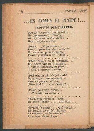...Es como el naipe!... : (Motivos del carrero)