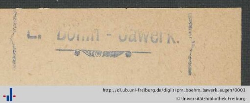 [Provenienz]: Böhm-Bawerk, Eugen