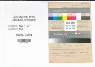 Entnazifizierung Georg Marks , geb. 15.01.1906 (Landwirt)
