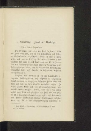 I. Einleitung. Zweck der Vorträge.