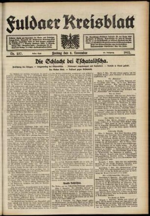 Erste Ausgabe vom Freitag, den 08. November 1912.