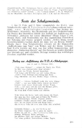 Feste der Schulgemeinde.