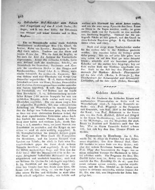 Gelehrte Anstalten.