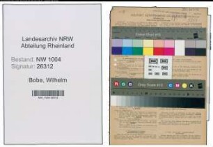 Entnazifizierung Wilhelm Bobe , geb. 28.10.1893 (Fahrer)