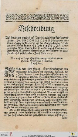 Beschreibung Deß freudigen einritts ...