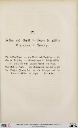 IV. Sikkim und Nepál, die Region der größten Erhebungen im Himálaya