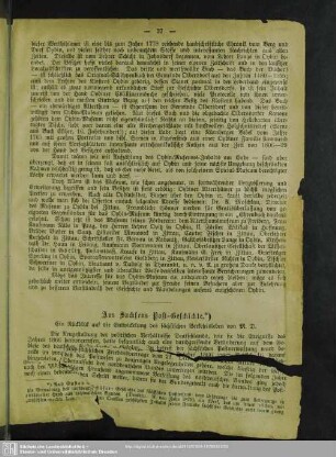 Aus Sachsens Post-Geschichte
