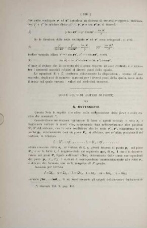 Sulle serie di sistemi di forze.