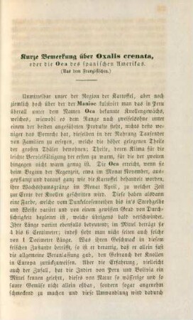 Kurze Bemerkung über Oxalis crenata, oder die Oca des spanischen Amerikas.