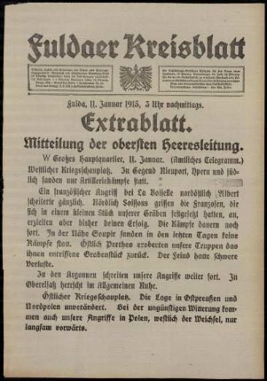 Zweite Ausgabe vom Montag, den 11. Januar 1915.