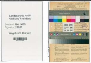 Entnazifizierung Heinrich Wegehoeft , geb. 24.03.1907 (Kaufmaennischer Angestellter)
