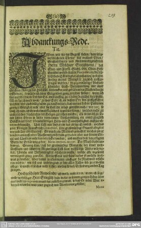 Abdankung : Abdanckungs-Rede